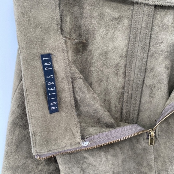 Potters Pot Skirt Women's Size Medium Olive Green Rear Zipper Formal Office - Picture 14 of 14